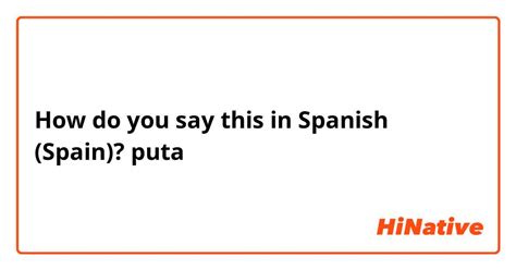 puta in spanish